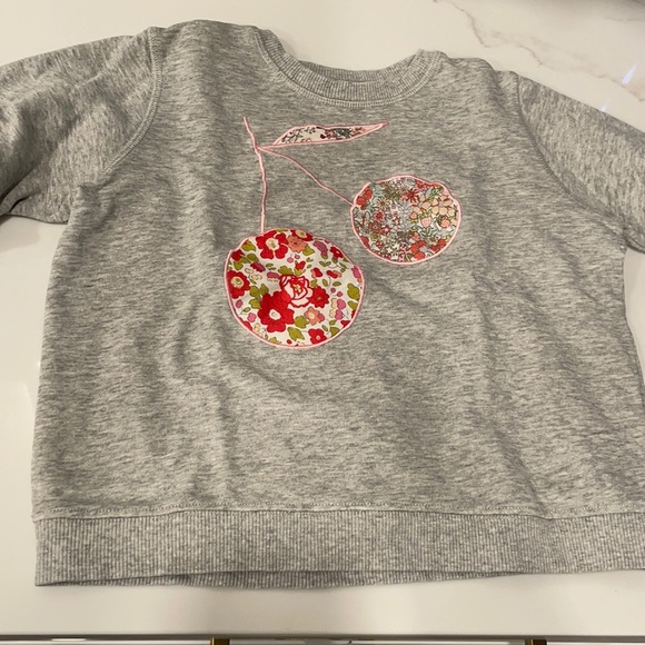 Kids gray sweatshirt with cherry detail in center - Picture 1 of 2